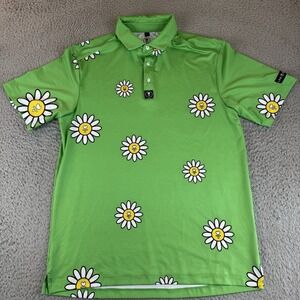 Lab Golf Polo Shirt Green Floral l.A.B Putters Men's Size Small